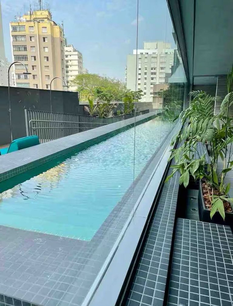 Studio em São Paulo com Piscina na Oscar Freire